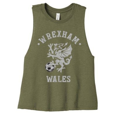 The Red Dragons Wrexham Fc Football Club Wrexham Women's Racerback Cropped Tank