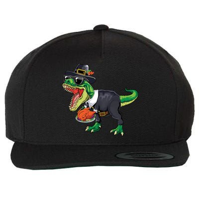 T Rex Dinosaurs With Turkey And Funny Thanksgiving Costume Gift Wool Snapback Cap