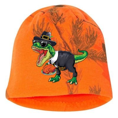 T Rex Dinosaurs With Turkey And Funny Thanksgiving Costume Gift Kati - Camo Knit Beanie