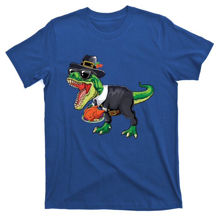 T Rex Dinosaurs With Turkey And Funny Thanksgiving Costume Gift T-Shirt