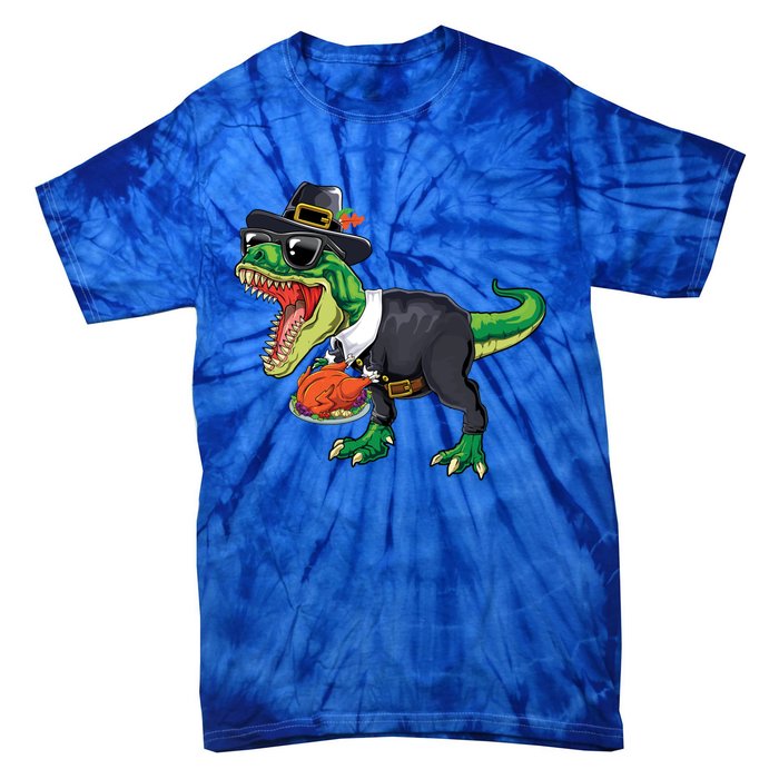 T Rex Dinosaurs With Turkey And Funny Thanksgiving Costume Gift Tie-Dye T-Shirt