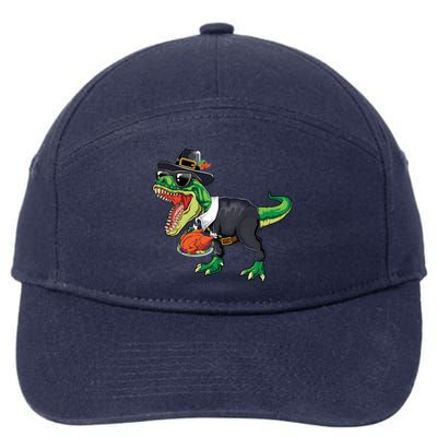 T Rex Dinosaurs With Turkey And Funny Thanksgiving Costume Gift 7-Panel Snapback Hat