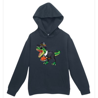 T Rex Dinosaurs With Turkey And Funny Thanksgiving Costume Gift Urban Pullover Hoodie