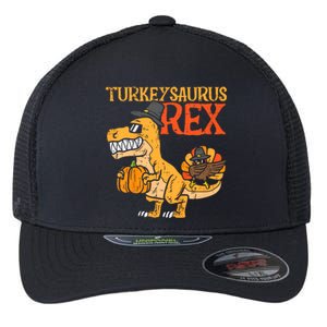 Turkeysaurus Rex Dab Turkey Dino Thanksgiving Flexfit Unipanel Trucker Cap