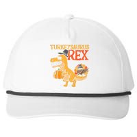 Turkeysaurus Rex Dab Turkey Dino Thanksgiving Snapback Five-Panel Rope Hat