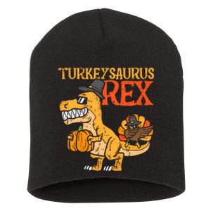 Turkeysaurus Rex Dab Turkey Dino Thanksgiving Short Acrylic Beanie