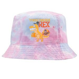 Turkeysaurus Rex Dab Turkey Dino Thanksgiving Tie-Dyed Bucket Hat