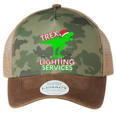 T Rex Dinosaur Christmas Lighting Tree Rex Gift Legacy Tie Dye Trucker Hat