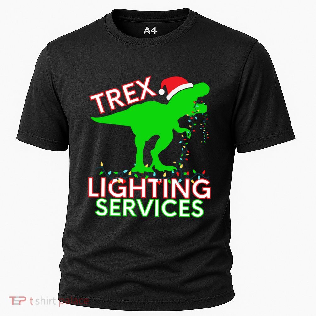 T Rex Dinosaur Christmas Lighting Tree Rex Gift Performance Shirt