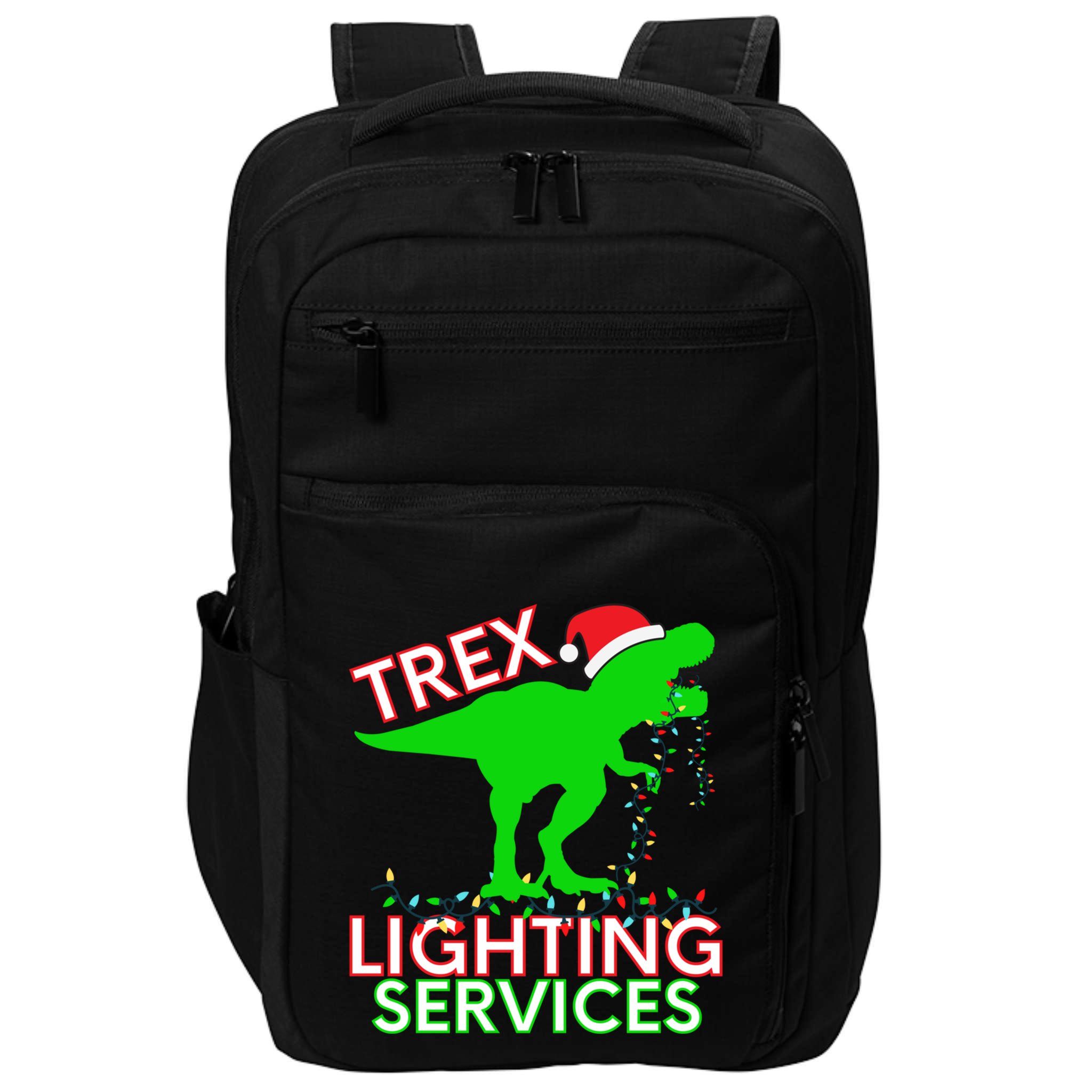 T Rex Dinosaur Christmas Lighting Tree Rex Gift Impact Tech Backpack