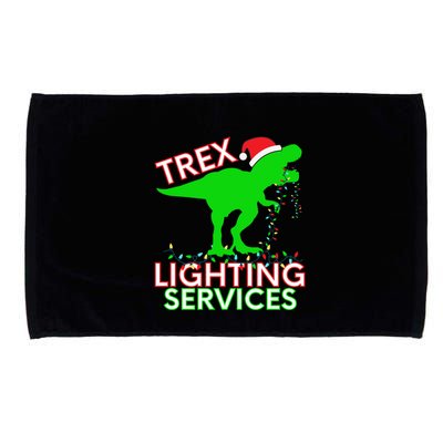 T Rex Dinosaur Christmas Lighting Tree Rex Gift Microfiber Hand Towel