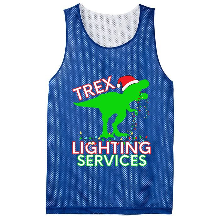 T Rex Dinosaur Christmas Lighting Tree Rex Gift Mesh Reversible Basketball Jersey Tank