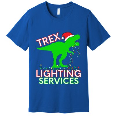 T Rex Dinosaur Christmas Lighting Tree Rex Gift Premium T-Shirt