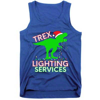 T Rex Dinosaur Christmas Lighting Tree Rex Gift Tank Top