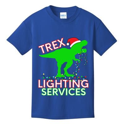 T Rex Dinosaur Christmas Lighting Tree Rex Gift Kids T-Shirt