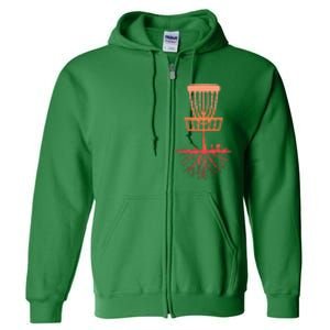 Tree Roots Disc Golf Basket Disc Golfing Frisbee Disc Golf Full Zip Hoodie