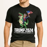 Trump Riding Dinosaur Save America Again Cooling Performance Crew T-Shirt