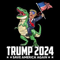 Trump Riding Dinosaur Save America Again Cooling Performance Crew T-Shirt