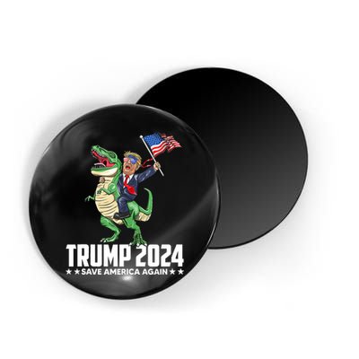 Trump Riding Dinosaur Save America Again Magnet