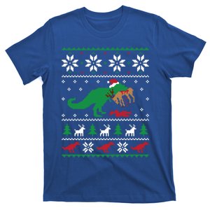 T Rex Eating Reindeer Funny Dinosaur Christmas Ugly Gift T-Shirt