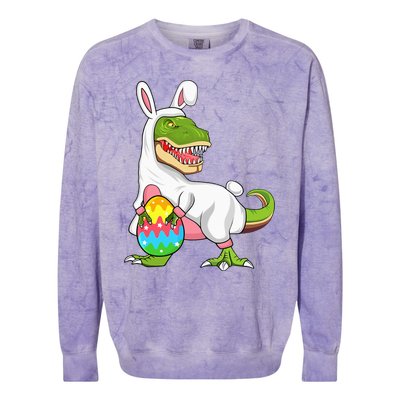 T Rex Easter Bunny Funny Dinosaur Basket Stuffers Colorblast Crewneck Sweatshirt