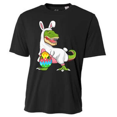 T Rex Easter Bunny Funny Dinosaur Basket Stuffers Cooling Performance Crew T-Shirt