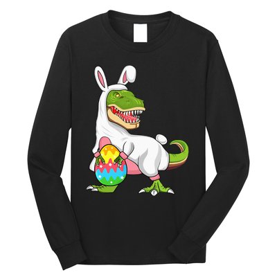 T Rex Easter Bunny Funny Dinosaur Basket Stuffers Long Sleeve Shirt