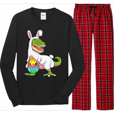 T Rex Easter Bunny Funny Dinosaur Basket Stuffers Long Sleeve Pajama Set