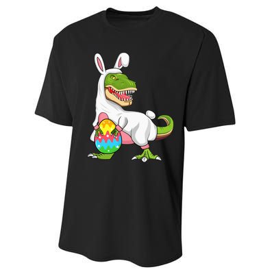 T Rex Easter Bunny Funny Dinosaur Basket Stuffers Performance Sprint T-Shirt