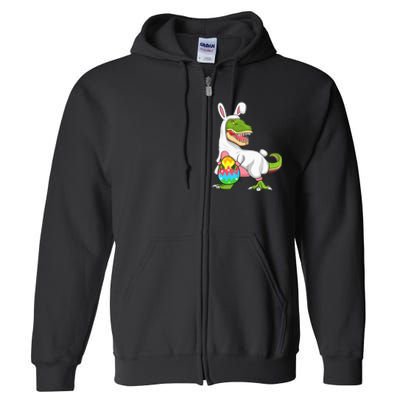 T Rex Easter Bunny Funny Dinosaur Basket Stuffers Full Zip Hoodie