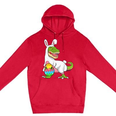 T Rex Easter Bunny Funny Dinosaur Basket Stuffers Premium Pullover Hoodie