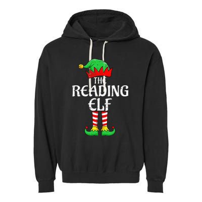 The Reading Elf Xmas Matching Christmas Family Pajama Garment-Dyed Fleece Hoodie