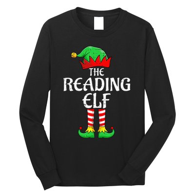 The Reading Elf Xmas Matching Christmas Family Pajama Long Sleeve Shirt