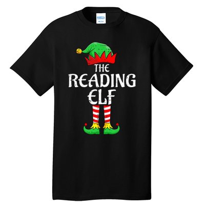 The Reading Elf Xmas Matching Christmas Family Pajama Tall T-Shirt