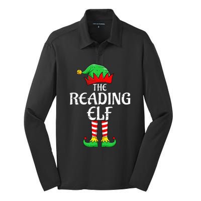 The Reading Elf Xmas Matching Christmas Family Pajama Silk Touch Performance Long Sleeve Polo