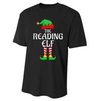 The Reading Elf Xmas Matching Christmas Family Pajama Performance Sprint T-Shirt