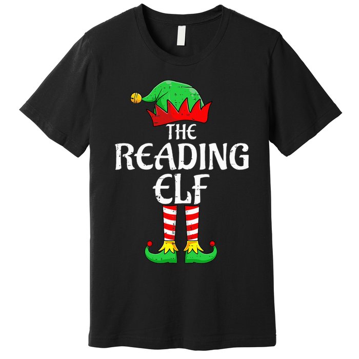 The Reading Elf Xmas Matching Christmas Family Pajama Premium T-Shirt