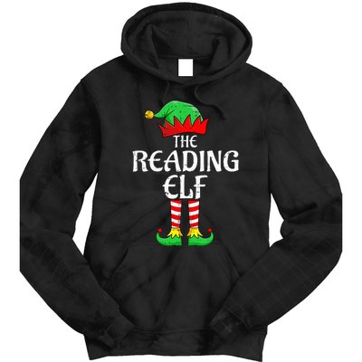 The Reading Elf Xmas Matching Christmas Family Pajama Tie Dye Hoodie