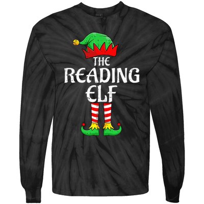 The Reading Elf Xmas Matching Christmas Family Pajama Tie-Dye Long Sleeve Shirt