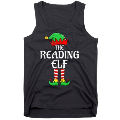 The Reading Elf Xmas Matching Christmas Family Pajama Tank Top