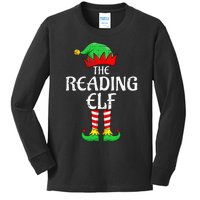 The Reading Elf Xmas Matching Christmas Family Pajama Kids Long Sleeve Shirt