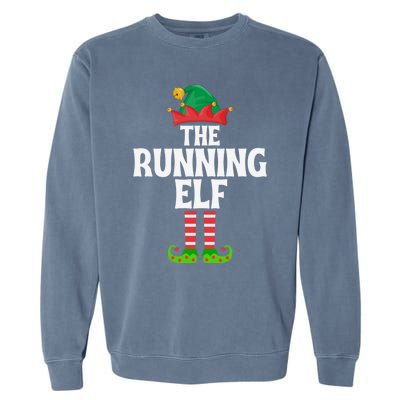 The Running Elf Funny Matching Family Group Christmas Gift Garment-Dyed Sweatshirt