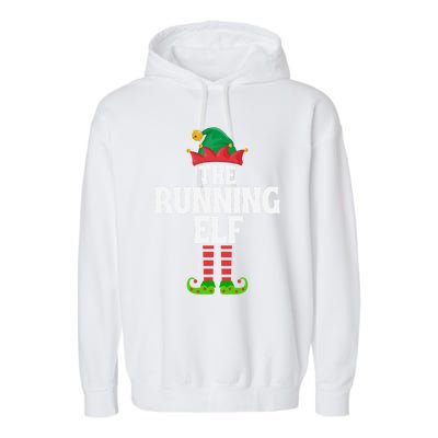 The Running Elf Funny Matching Family Group Christmas Gift Garment-Dyed Fleece Hoodie