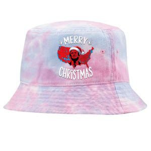 Trump Red Election Map Merry Christmas Trump Winner 2024 Tie-Dyed Bucket Hat