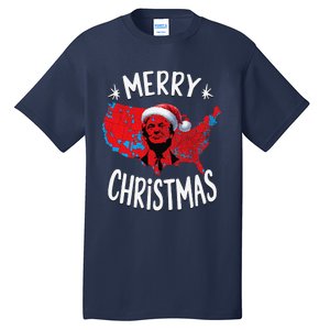 Trump Red Election Map Merry Christmas Trump Winner 2024 Tall T-Shirt