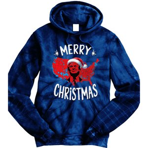 Trump Red Election Map Merry Christmas Trump Winner 2024 Tie Dye Hoodie