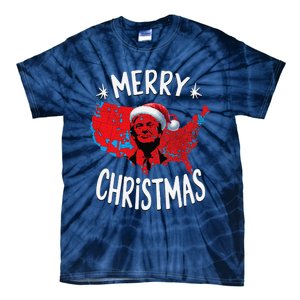 Trump Red Election Map Merry Christmas Trump Winner 2024 Tie-Dye T-Shirt