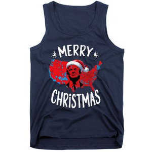 Trump Red Election Map Merry Christmas Trump Winner 2024 Tank Top