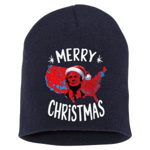 Trump Red Election Map Merry Christmas Trump Winner 2024 Short Acrylic Beanie