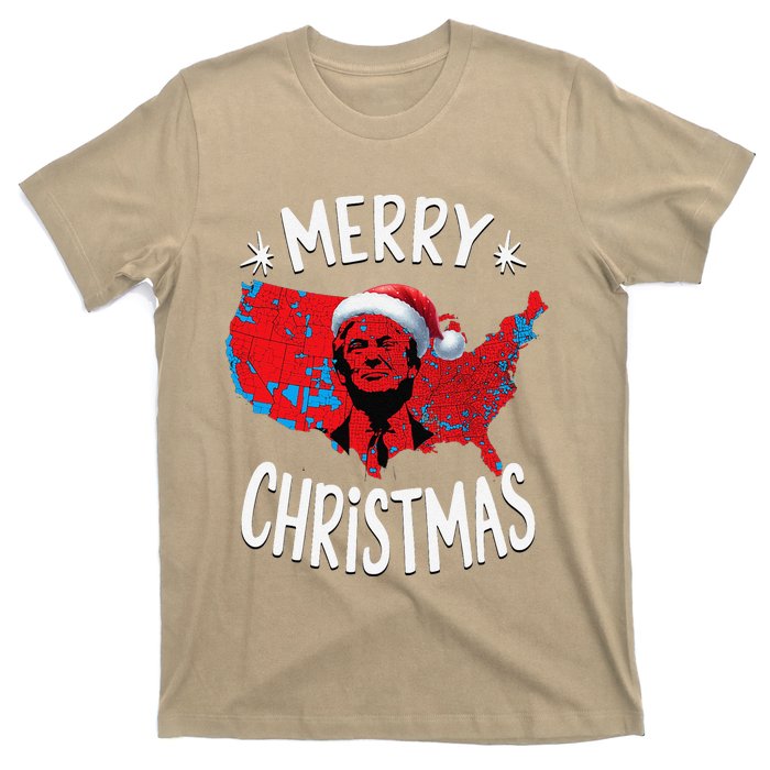 Trump Red Election Map Merry Christmas Trump Winner 2024 T-Shirt